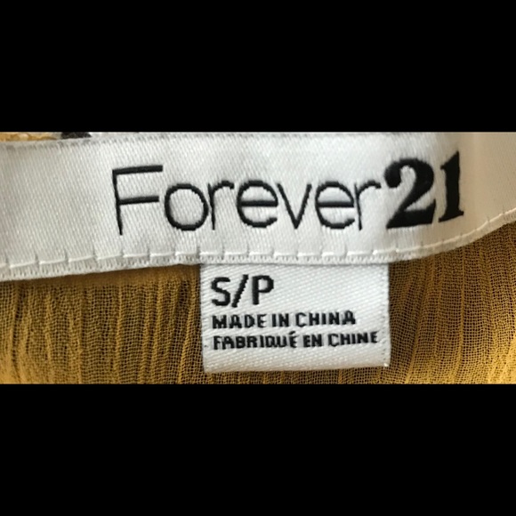 Forever 21 Ruffled Front Sleeveless Crochet Back SP Rustic Yellow - Picture 7 of 7